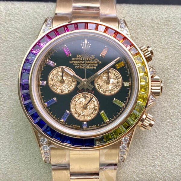 REPLICA ROLEX DAYTONA 116595 RBOW TW FACTORY BLACK DIAL