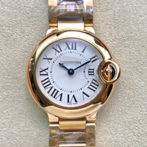 REPLICA BALLON BLEU DE CARTIER 28MM WGBB0007 V6 FACTORY GOLD BEZEL
