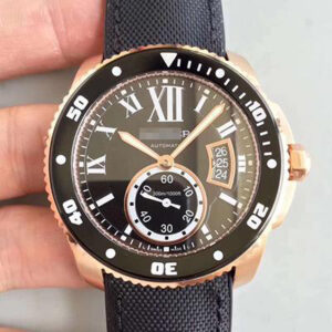 REPLICA CALIBRE DE CARTIER DIVER W7100052 42MM JF FACTORY BLACK DIAL
