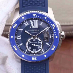 REPLICA CALIBRE DE CARTIER DIVER WSCA0010 42MM JF FACTORY BLUE DIAL