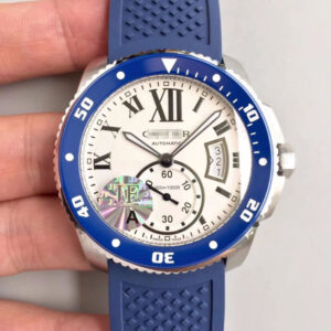 REPLICA CALIBRE DE CARTIER DIVER 42MM WSCA0011 JF FACTORY WHITE DIAL
