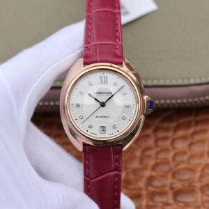 REPLICA CLE DE CARTIER AUTOMATIC 35MM WJCL0032 18K ROSE GOLD SILVER-GRAY DIAL