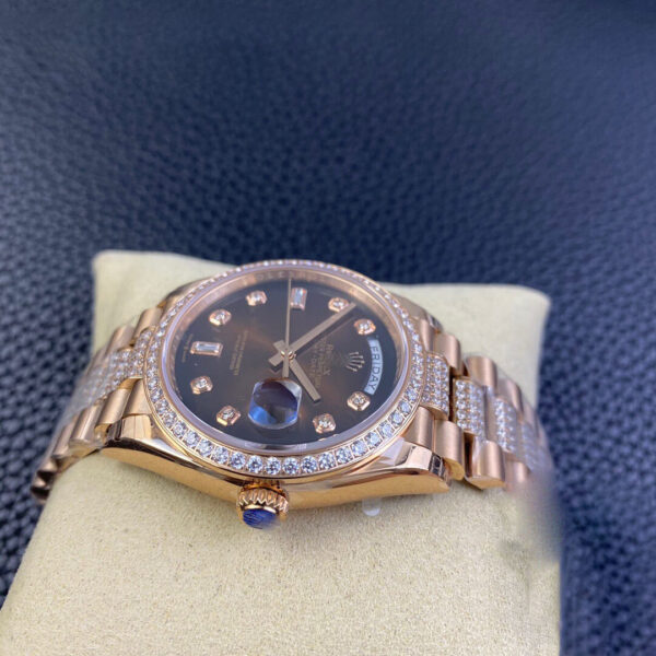 REPLICA ROLEX DAY DATE M128345RBR-0041 EW FACTORY BROWN DIAMOND BEZEL - 图片 7