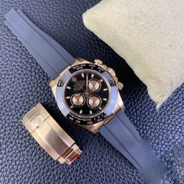 REPLICA ROLEX COSMOGRAPH DAYTONA M116515LN-0017 CLEAN FACTORY BLACK RUBBER - 图片 7