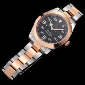 REPLICA ROLEX AIR-KING 116900 ROSE GOLD JF FACTORY BLACK DIAL