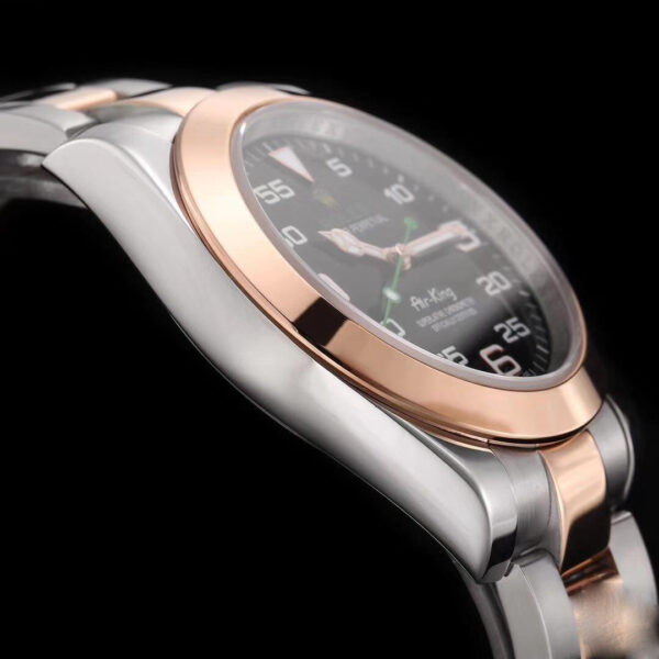 REPLICA ROLEX AIR-KING 116900 ROSE GOLD JF FACTORY BLACK DIAL - 图片 4